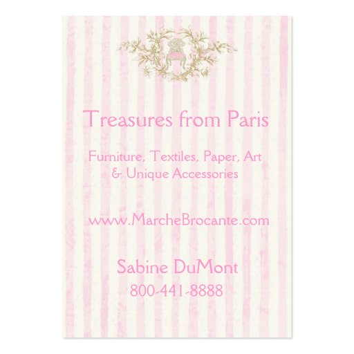 Vintage French Chair Antiques Business Card (back side)