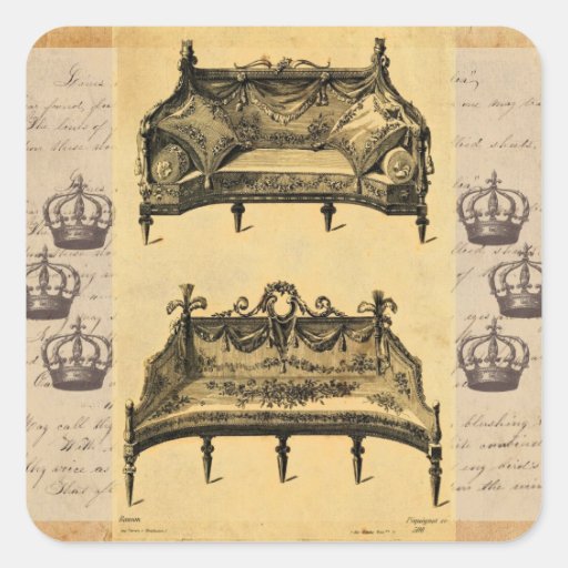 Vintage French Chic Furniture settees Stickers