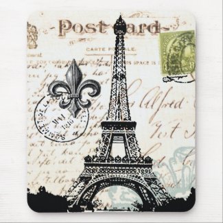 Vintage French Eiffel Tower mousepad