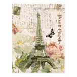 Vintage French Eiffel Tower postcard postcards