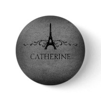 Vintage French Flourish Button, Gray
