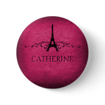 Vintage French Flourish Button, Pink