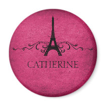 Vintage French Flourish Magnet, Pink