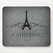 Vintage French Flourish Mousepad, Gray