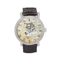 Vintage French Horn Music Watch at Zazzle