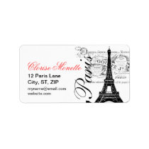 Vintage French Illustrated Eiffel Tower Custom Address Label
