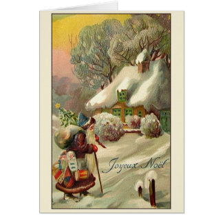 Vintage French Christmas Card Greeting Cards | Zazzle