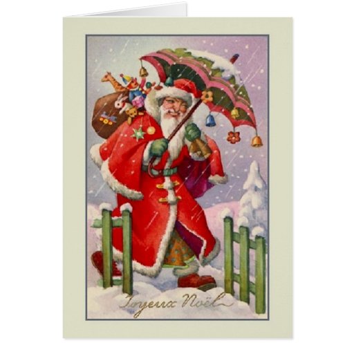 Vintage French Joyeux Noël Christmas Card | Zazzle