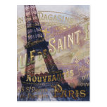 Vintage French Label and Eiffel Tower Post Cards