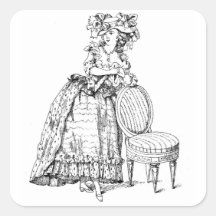 Vintage French Lady Square Sticker
