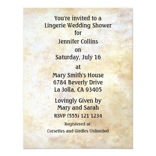 Vintage French Lingerie Wedding Shower Invitations