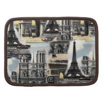 Vintage French Paris Travel Collage Eiffel Tower Organizer