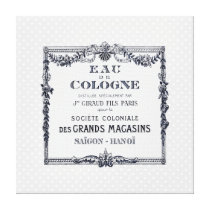 Vintage French Perfume Label Gallery Wrap Canvas