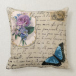 Vintage French Postcard Throw Pillows