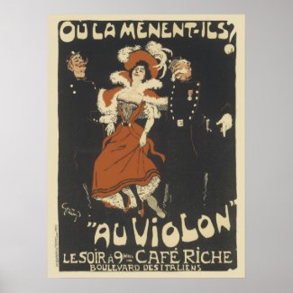 Vintage French Posters - Cafe Riche print