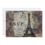 Vintage French rsvp cards invitation