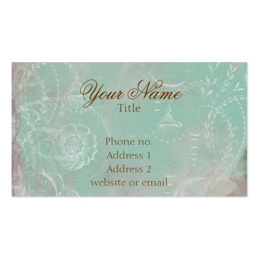 Vintage French Toile Custom Business Cards (front side)