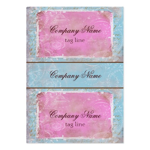 Vintage French Toile & Script Mini Tags or Cards Business Card (front side)