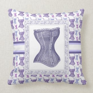 Vintage French Victorian Pink and Purple Corsets Pillows