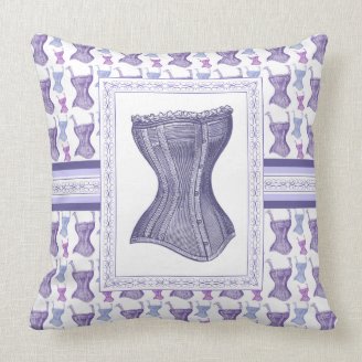 Vintage French Victorian Pink and Purple Corsets Pillows