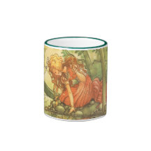 Vintage Frog Prince; Princess and Her Reflection Mugs