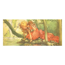 Vintage Frog Prince; Princess and Her Reflection Rack Card