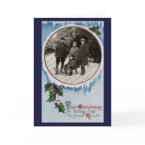 Vintage Frosty Winter Christmas Card