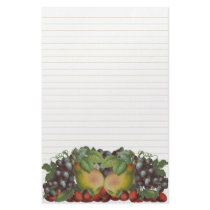 Vintage Fruit Art Stationery Lined