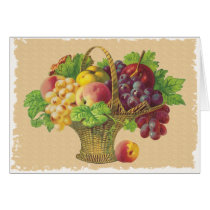 Vintage Fruit Basket Customizable Cards by vintagegiftmall Vintage Fruit Basket Customizable Cards