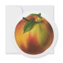 Vintage Fruit; Peach Personalized Invitations