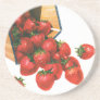 Vintage Fruit; Strawberries Falling From a Basket Beverage Coasters