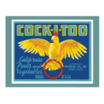 Vintage Fruits and Vegetables Food Product Label Postcards