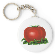 Vintage Fruits and Vegetables; Red Ripe Tomato Key Chains