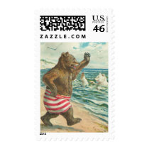Vintage Funny Bear Postage