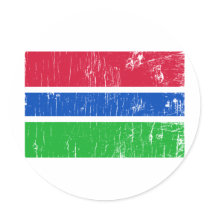 Vintage Gambia Round Stickers