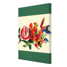 Vintage Garden Florals Still Life Gallery Wrap Canvas