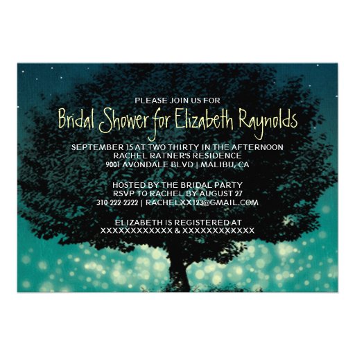 Vintage Garden Light Bridal Shower Invitations