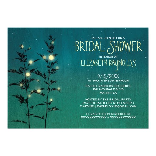 Vintage Garden Lights Bridal Shower Invitations