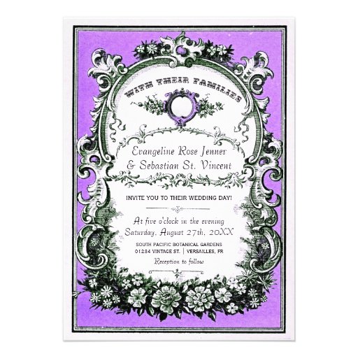 Vintage Garden Wedding Invitations