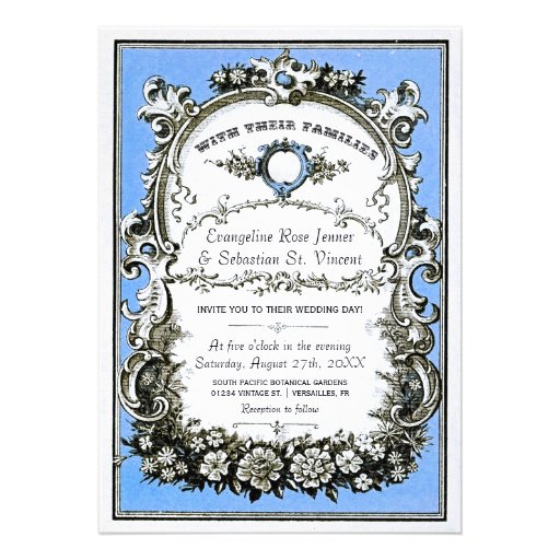 Vintage Garden Wedding Invitations