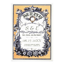 Vintage Garden Wedding Menu Cards invitations