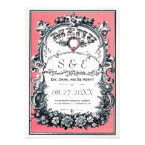 Vintage Garden Wedding Menu Cards invitations