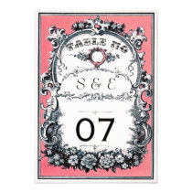 Vintage Garden Wedding Table Numbers invitations