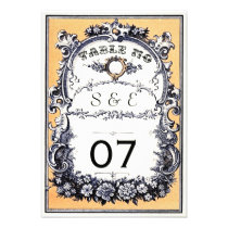 Vintage Garden Wedding Table Numbers invitations