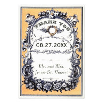 Vintage Garden Wedding Thank You Cards invitations