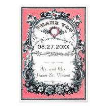 Vintage Garden Wedding Thank You Cards invitations