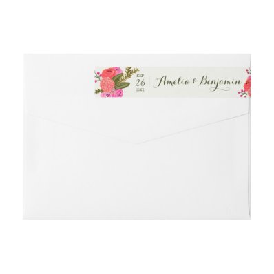 Vintage Garden Wedding Wraparound Return Address Label