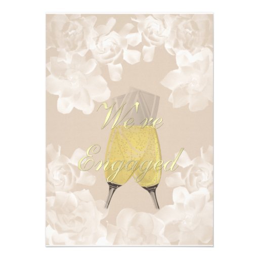 Vintage Gardenia Engagement Invitation