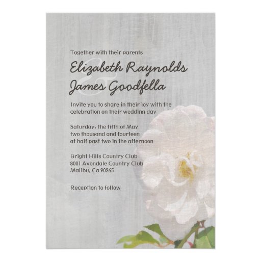 Vintage Gardenia Wedding Invitations