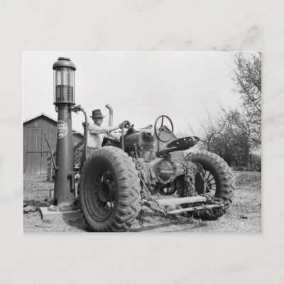  Postcards on Vintage Gas Pump On The Farm  1940s Post Cards From Zazzle Com